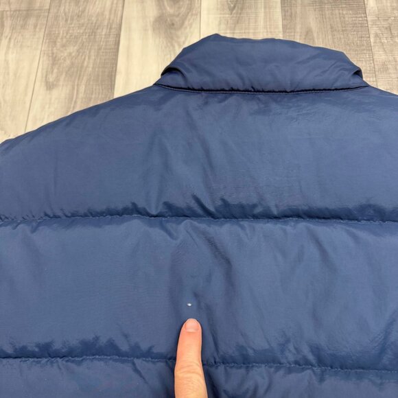 ✅ Mens XL Reg Cabela's Premier Northern Goose Down Puffer Vest Navy/Blue Snap - Picture 7 of 11